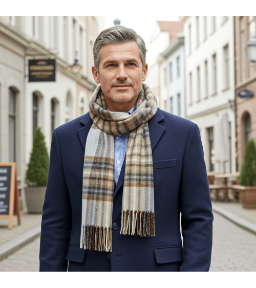 OTLEY Grey - Merino wool scarf Bronte by Moon scarves for women mens scarf Kitatori Switzerland