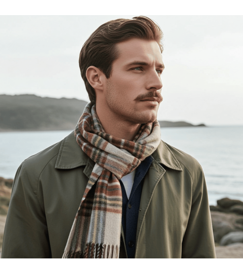 OTLEY Rust - écharpe en laine mérinos Bronte by Moon luxe pour femme homme Suisse Kitatori