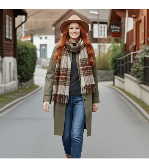 OTLEY Rust - Merino wool scarf Bronte by Moon scarves for women mens scarf Kitatori Switzerland