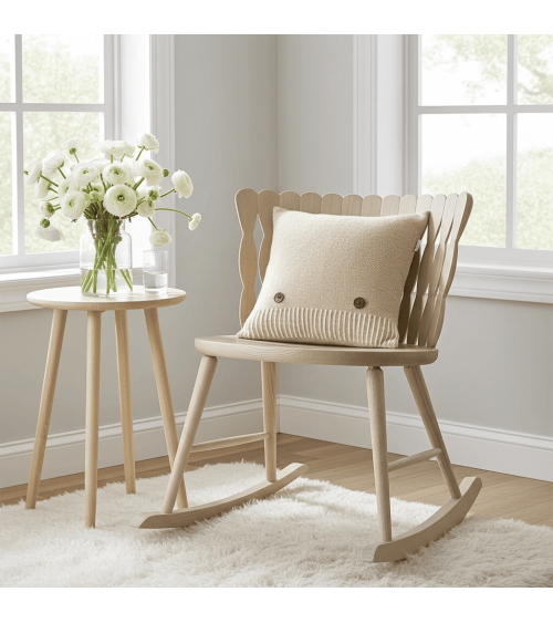 Coussin en laine HERRINGBONE Beige - Coussin décoratif pour canapé Bronte by Moon coussins décoratifs pour canapé salon deco ...