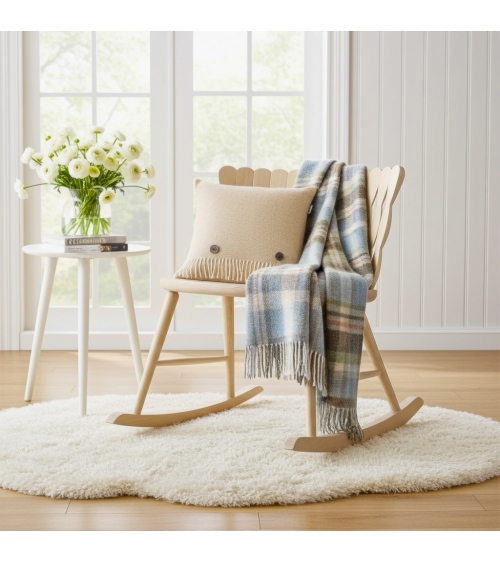 Coussin en laine HERRINGBONE Beige - Coussin décoratif pour canapé Bronte by Moon coussins décoratifs pour canapé salon deco ...