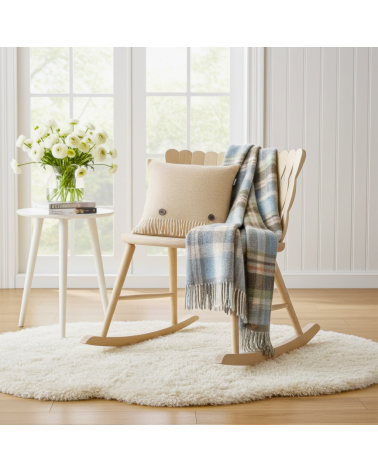 Coussin en laine HERRINGBONE Beige - Coussin décoratif pour canapé Bronte by Moon coussins décoratifs pour canapé salon deco ...
