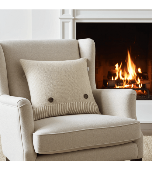 Cuscino in lana HERRINGBONE Beige - Cuscini decorativi per divano Bronte by Moon cuscini decorativi per divano deco di lusso ...