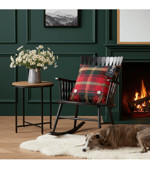 DARK MAPLE Tartan - Sofa Cushion in merino wool Bronte by Moon decorative accent throw pillows cases sofa original