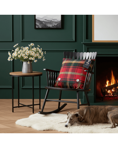 DARK MAPLE Tartan - Sofa Cushion in merino wool Bronte by Moon decorative accent throw pillows cases sofa original