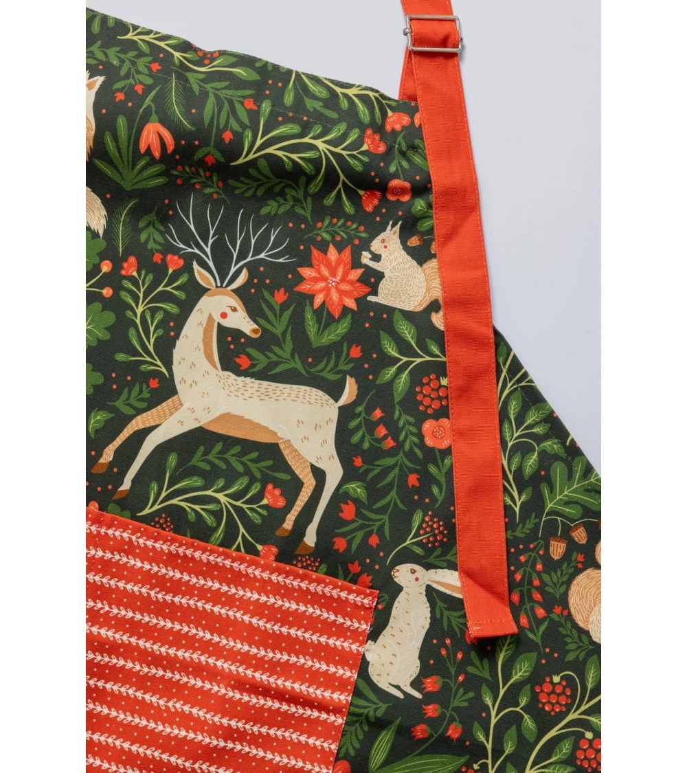 Tablier de cuisine - Forêt de Noël Gingiber personnalisé femme chic homme original cuisinier patissier barbecue