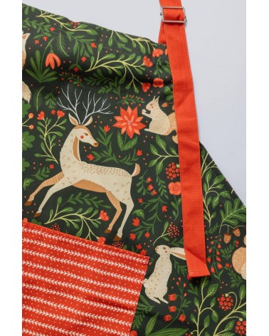 Tablier de cuisine - Forêt de Noël Gingiber personnalisé femme chic homme original cuisinier patissier barbecue
