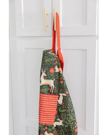 Tablier de cuisine - Forêt de Noël Gingiber personnalisé femme chic homme original cuisinier patissier barbecue