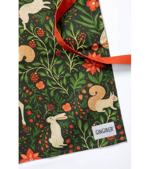 Tablier de cuisine - Forêt de Noël Gingiber personnalisé femme chic homme original cuisinier patissier barbecue