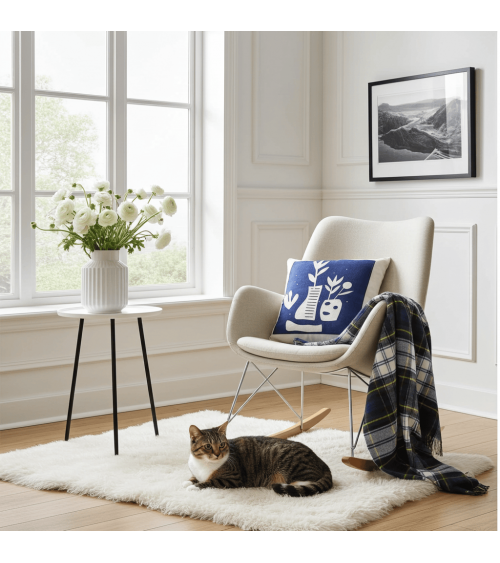 Domitille - Housse de Coussin 40x40 cm Mermade Impressions Textiles coussins décoratifs pour canapé salon deco original suisse