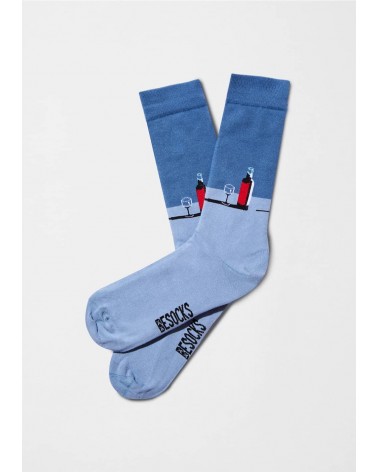 BeWine - Lustige Socken aus Bio Baumwolle - Blau Besocks socke kuschelsocken für damen lustig herren farbige coole socken