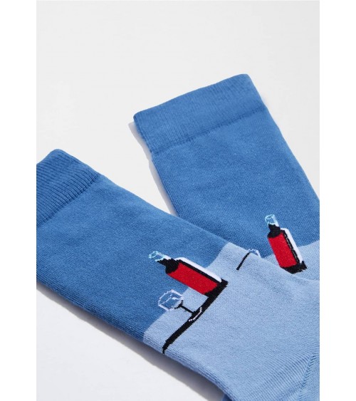 BeWine - Lustige Socken aus Bio Baumwolle - Blau Besocks socke kuschelsocken für damen lustig herren farbige coole socken