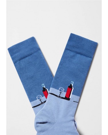 BeWine - Lustige Socken aus Bio Baumwolle - Blau Besocks socke kuschelsocken für damen lustig herren farbige coole socken