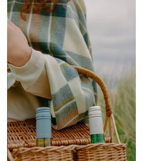 Mini Ruana Tartan Muted Blue Stewart - Poncho, Cape aus Wolle Bronte by Moon wollponcho Ponchos für Damen elegant Winter kaufen