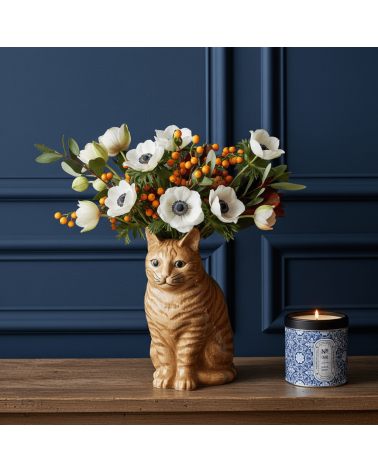 Vaso per fiori - Vincent, il gatto zenzero Quail Ceramics vasi eleganti per interni per fiori decorativi design kitatori sviz...