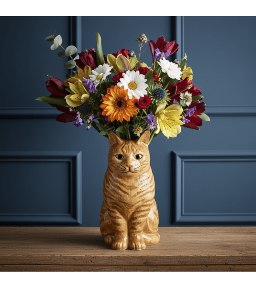 Vaso per fiori - Vincent, il gatto zenzero Quail Ceramics vasi eleganti per interni per fiori decorativi design kitatori sviz...