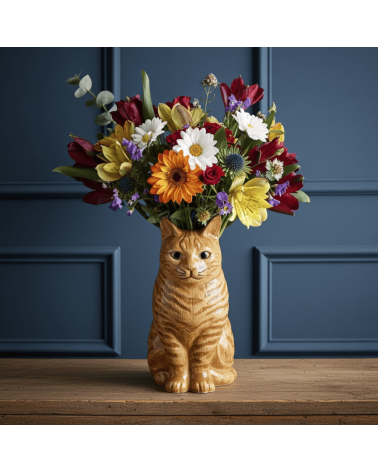 Vaso per fiori - Vincent, il gatto zenzero Quail Ceramics vasi eleganti per interni per fiori decorativi design kitatori sviz...