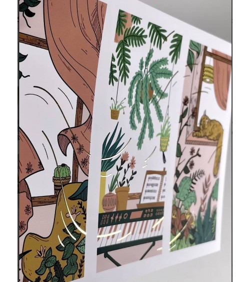 Le vent qui passe - Poster A5, affiche, deco murale Olala by Pupa mural affiche posters muraux design deco salon cuisine cham...