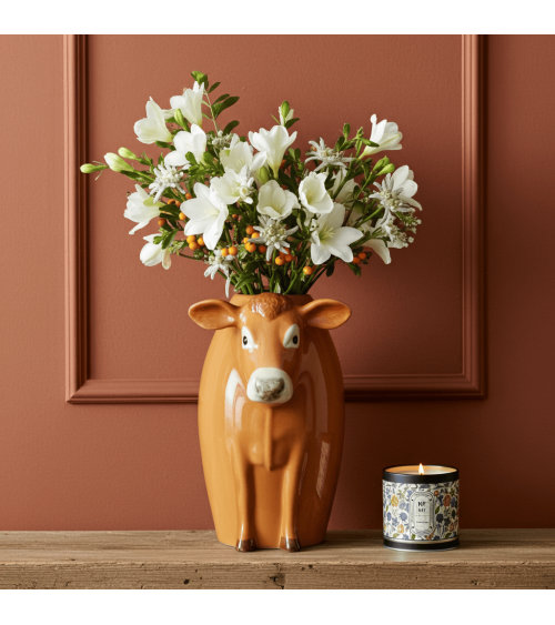 Jersey cow - Large ceramic Flower Vase Quail Ceramics table flower living room vase kitatori switzerland