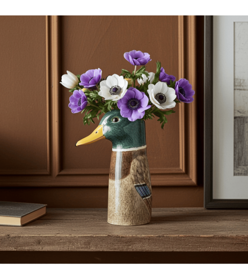 Large Flower Vase - Mallard duck Quail Ceramics table flower living room vase kitatori switzerland