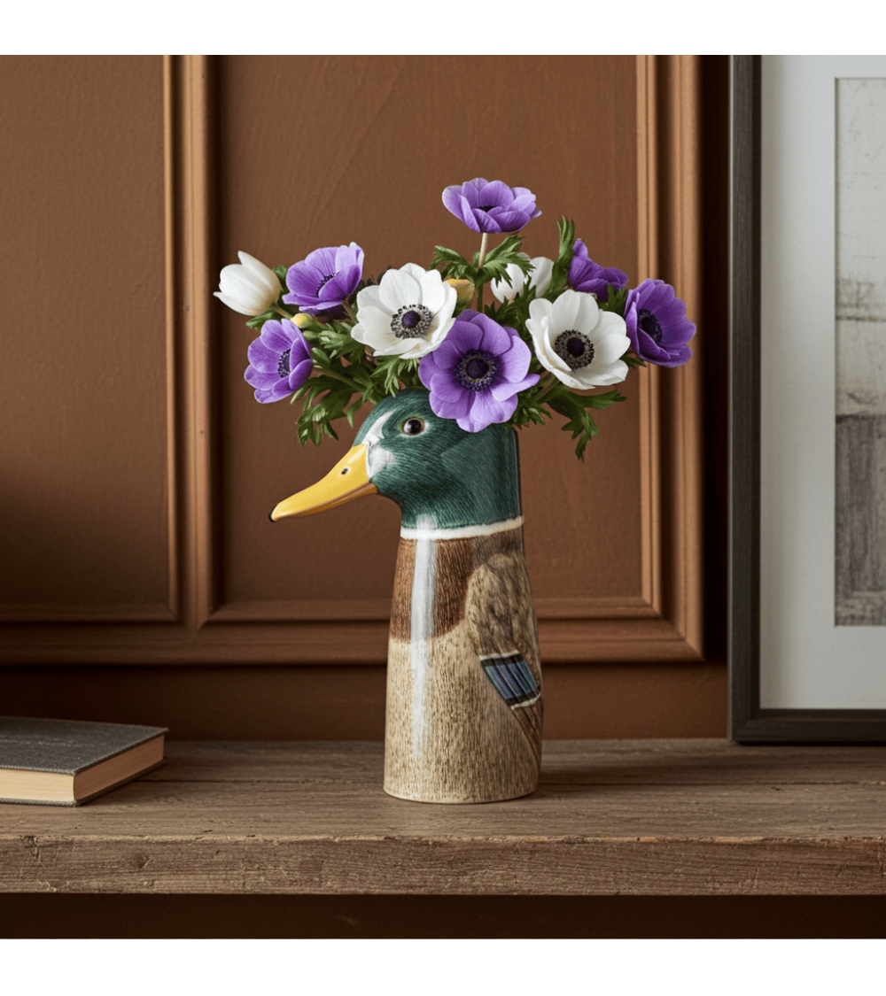 Large Flower Vase - Mallard duck Quail Ceramics table flower living room vase kitatori switzerland