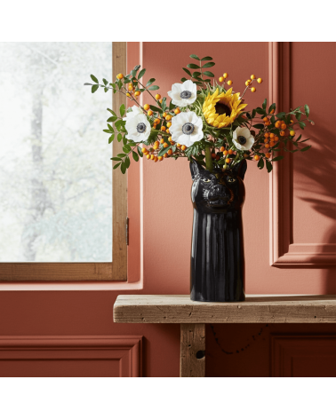 Panthère noire - Grand vase à fleurs en céramique Quail Ceramics design fleur décoratif original kitatori suisse