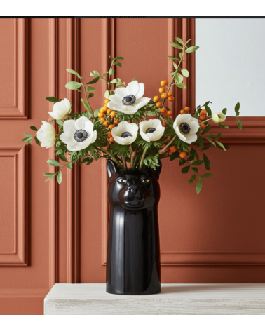 Panthère noire - Grand vase à fleurs en céramique Quail Ceramics design fleur décoratif original kitatori suisse