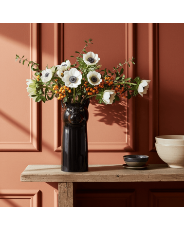 Panthère noire - Grand vase à fleurs en céramique Quail Ceramics design fleur décoratif original kitatori suisse