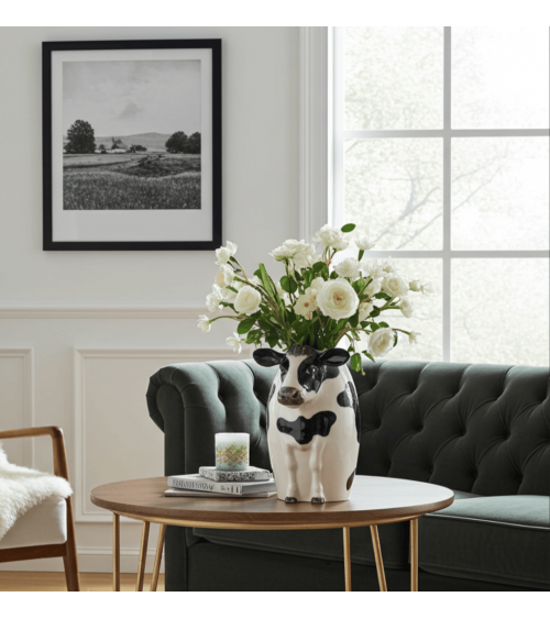 Friesian Cow - Large Flower Vase Quail Ceramics table flower living room vase kitatori switzerland