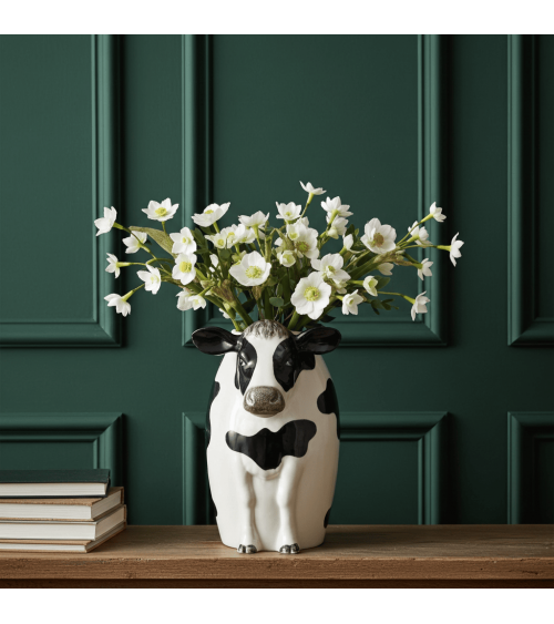 Vache Holstein - Grand vase à fleurs Quail Ceramics design fleur décoratif original kitatori suisse