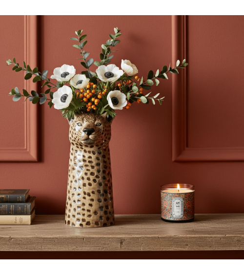 Large Flower Vase - Leopard Quail Ceramics table flower living room vase kitatori switzerland