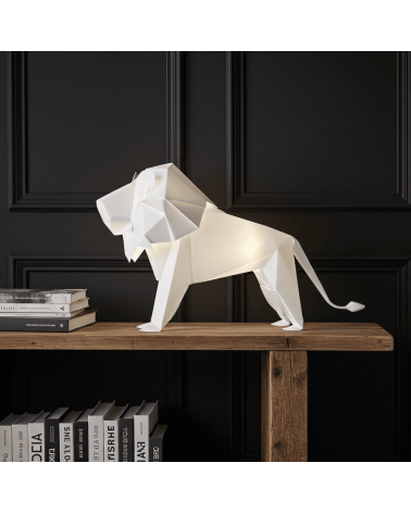 Lampe Lion - Luminaire animal à poser, lampe de chevet design Plizoo idée cadeau original suisse