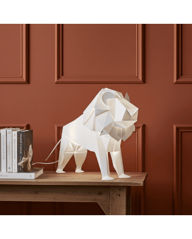 Lampe Lion - Luminaire animal à poser, lampe de chevet design Plizoo idée cadeau original suisse