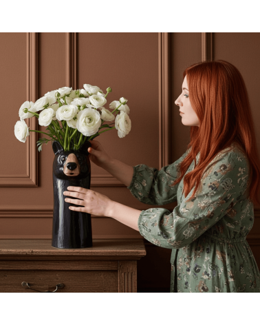Vaso di fiori - Orso Nero Quail Ceramics vasi eleganti per interni per fiori decorativi design kitatori svizzera