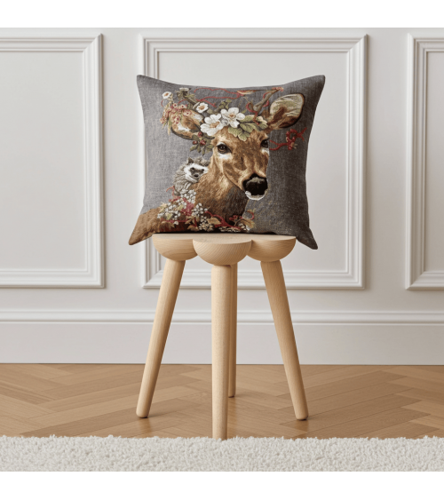 Stag and hedgehog - Cushion cover Yapatkwa decorative accent throw pillows cases sofa original
