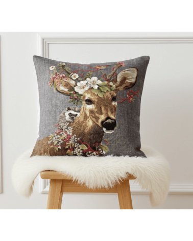 Stag and hedgehog - Cushion cover Yapatkwa decorative accent throw pillows cases sofa original