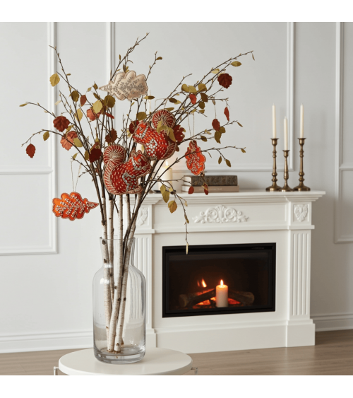 Scoiattolo - Decorazione di Natale in lino ricamato Katie Larmour Linen Decorazioni natalizie eleganti particolari decoro nat...