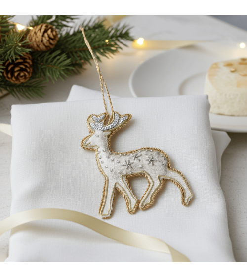 Rentier – Weihnachtsdeko aus besticktem Leinen Katie Larmour Linen Weihnachtsdekoration kaufen Weihnachtsbaum Deko Ideen 2024...