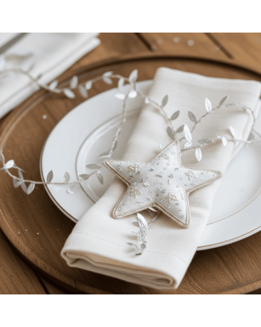 Kosmischer Stern – Weihnachtsdeko aus besticktem Leinen Katie Larmour Linen Weihnachtsdekoration kaufen Weihnachtsbaum Deko I...