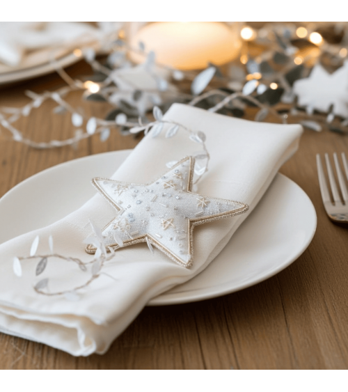 Kosmischer Stern – Weihnachtsdeko aus besticktem Leinen Katie Larmour Linen Weihnachtsdekoration kaufen Weihnachtsbaum Deko I...