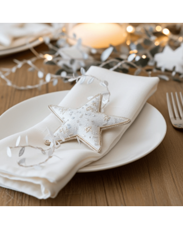 Kosmischer Stern – Weihnachtsdeko aus besticktem Leinen Katie Larmour Linen Weihnachtsdekoration kaufen Weihnachtsbaum Deko I...