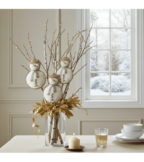 Schneemann – Weihnachtsdeko aus besticktem Leinen Katie Larmour Linen Weihnachtsdekoration kaufen Weihnachtsbaum Deko Ideen 2...