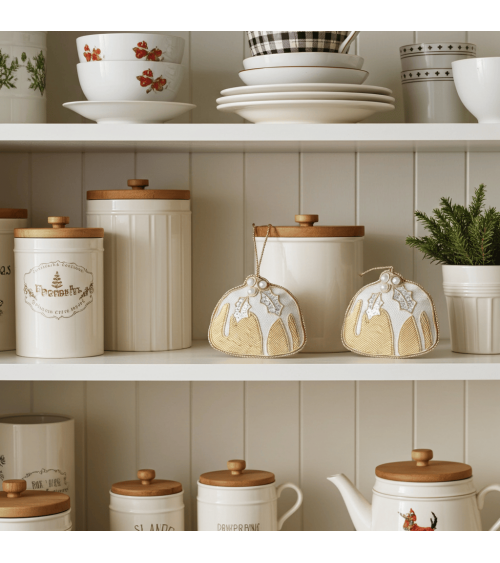 Pudding – Weihnachtsdeko aus besticktem Leinen Katie Larmour Linen Weihnachtsdekoration kaufen Weihnachtsbaum Deko Ideen 2024...
