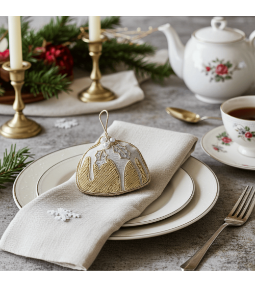 Pudding – Weihnachtsdeko aus besticktem Leinen Katie Larmour Linen Weihnachtsdekoration kaufen Weihnachtsbaum Deko Ideen 2024...