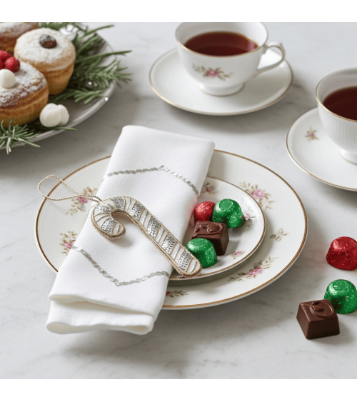 Bastoncino di zucchero - Decorazione di Natale in lino Katie Larmour Linen Decorazioni natalizie eleganti particolari decoro ...