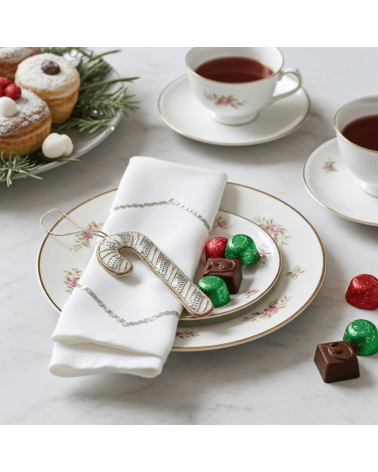 Bastoncino di zucchero - Decorazione di Natale in lino Katie Larmour Linen Decorazioni natalizie eleganti particolari decoro ...