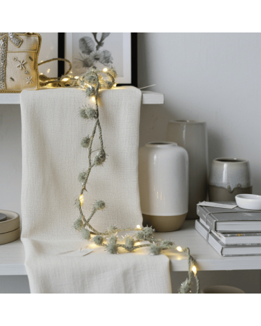 Tinsel pom pom Silver - Fairy Light Garland Melanie Porter lighted illuminated decoration indoor bedroom