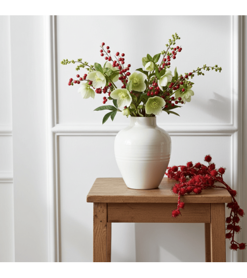 Red Tinsel pom pom - Fairy Light Garland Melanie Porter lighted illuminated decoration indoor bedroom