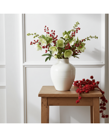 Red Tinsel pom pom - Fairy Light Garland Melanie Porter lighted illuminated decoration indoor bedroom