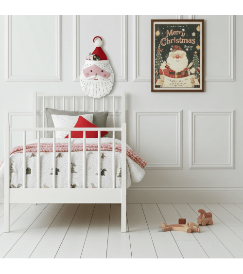 Babbo Natale - Calza di Natale camino Sew Heart Felt Decorazioni natalizie eleganti particolari decoro natale decorazione alb...